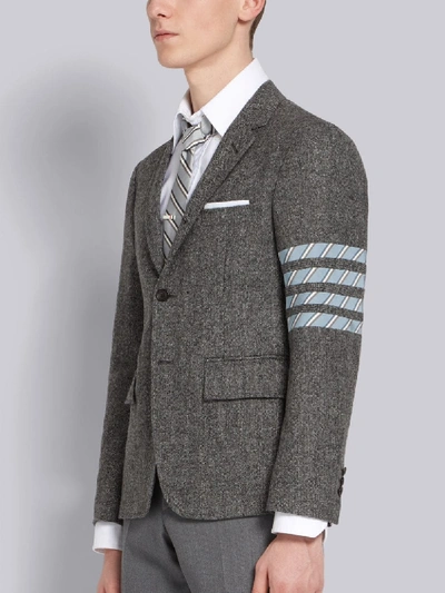 Shop Thom Browne Medium Grey Donegal Tweed Classic 4-bar Sport Coat