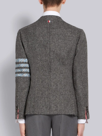 Shop Thom Browne Medium Grey Donegal Tweed Classic 4-bar Sport Coat