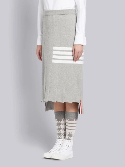 Shop Thom Browne 4-bar Trompe L'oeil Skirt In Grey