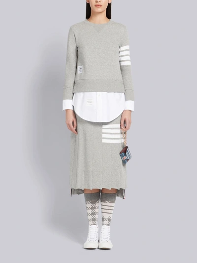 Shop Thom Browne 4-bar Trompe L'oeil Skirt In Grey