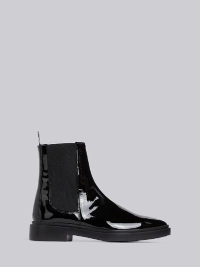 Shop Thom Browne Soft Leather Chelsea Boot In Black