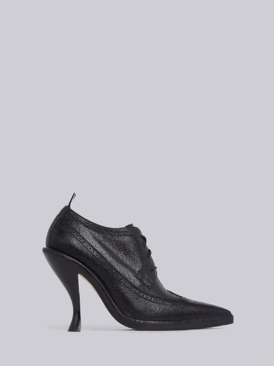 Shop Thom Browne Curved Heel Longwing Brogue In Black