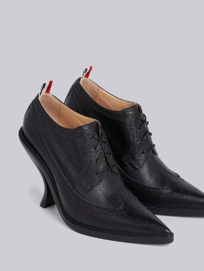 Shop Thom Browne Curved Heel Longwing Brogue In Black