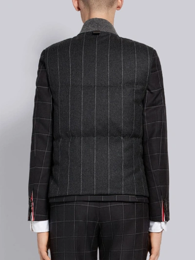Shop Thom Browne Shadow Stripe Down Vest In Grey