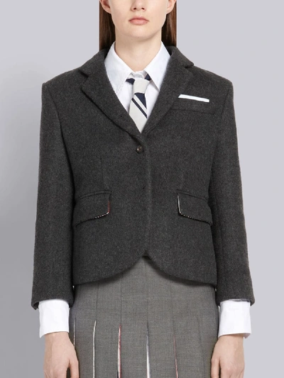 Shop Thom Browne Military-weight Cashmere Sport Coat In Grey