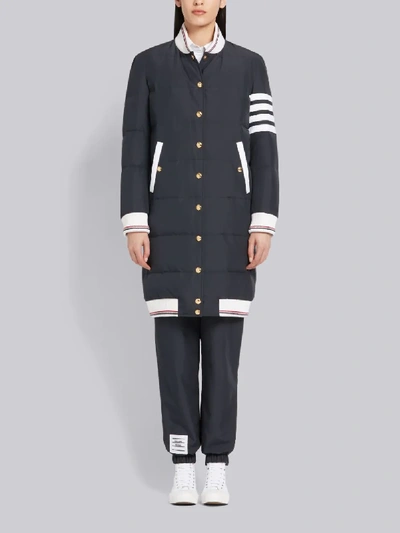 Thom Browne 4-bar Down Ripstop Bomber In Blue