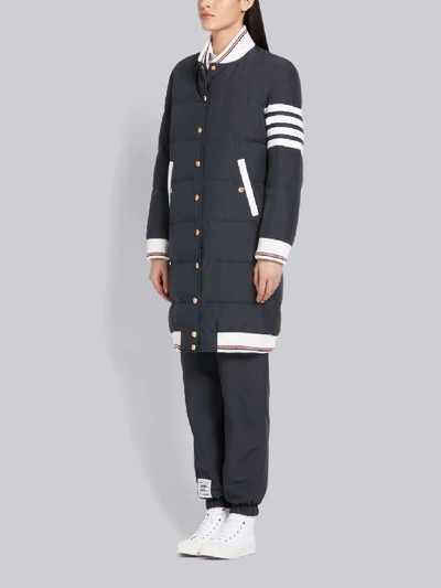 Shop Thom Browne 4-bar Cropped Ripstop Bomber In Blue