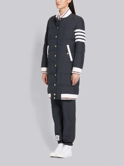 Thom Browne 4-bar Down Ripstop Bomber In Blue