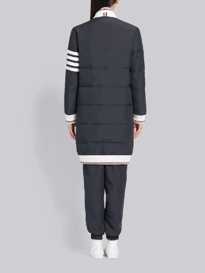 Thom Browne 4-bar Down Ripstop Bomber In Blue