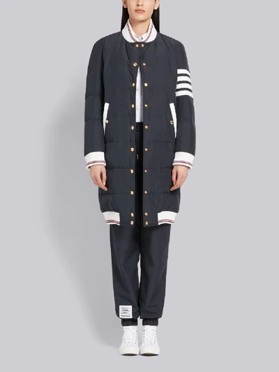 Thom Browne 4-bar Down Ripstop Bomber In Blue