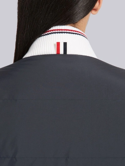 Thom Browne 4-bar Down Ripstop Bomber In Blue