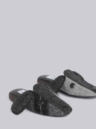 Shop Thom Browne Shetland Wool Hector Slipper In Grey