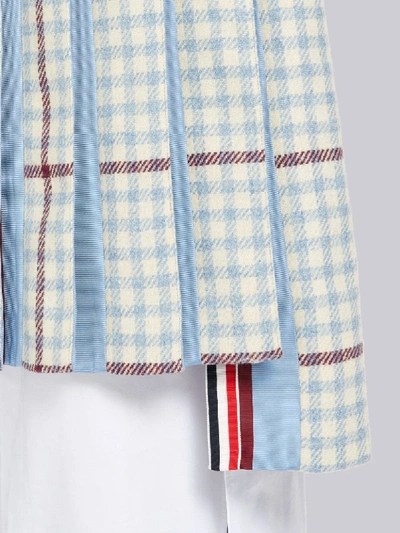 Shop Thom Browne Gun Club Overcheck Combo Pleat Skirt In Blue