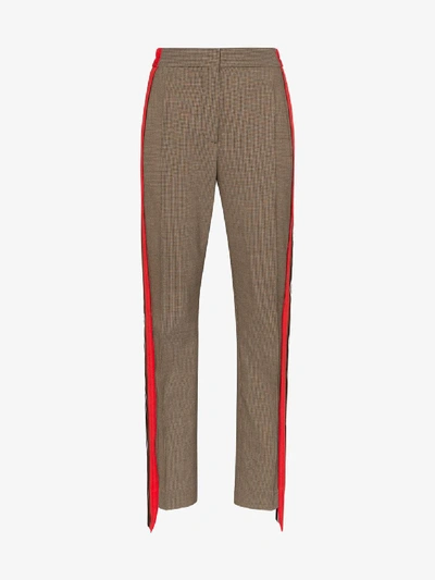 Shop Burberry Side Stripe Tailored Trousers In Neutrals