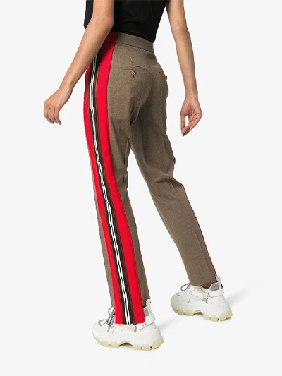 Shop Burberry Side Stripe Tailored Trousers In Neutrals