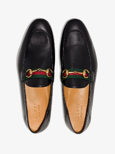 Shop Gucci Black Brixton Horsebit Leather Loafers