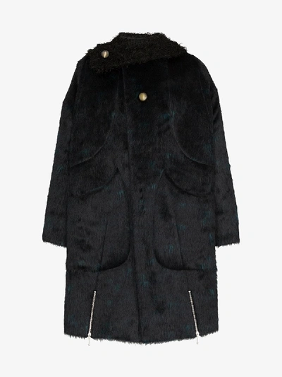 Shop Kiko Kostadinov Maud Alpaca Speckled Coat In Black