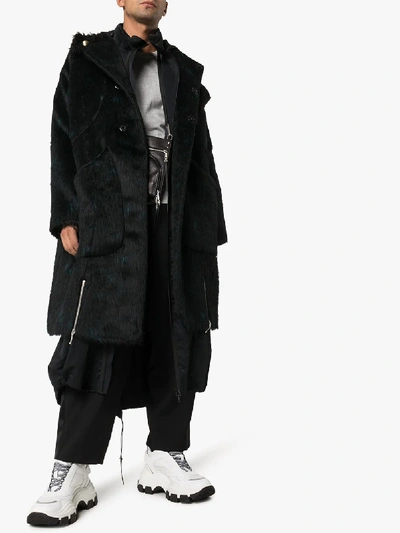 Shop Kiko Kostadinov Maud Alpaca Speckled Coat In Black