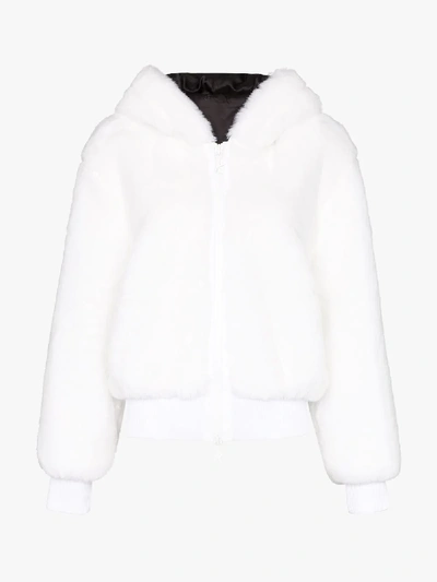 Shop Kirin Peggy Gou Kirin Haetae Oversized Hooded Bomber Jacket In White