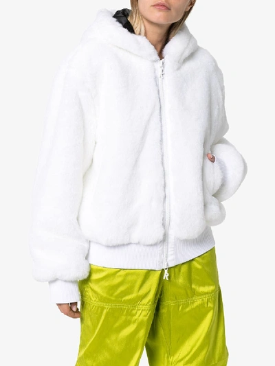 Shop Kirin Peggy Gou Kirin Haetae Oversized Hooded Bomber Jacket In White