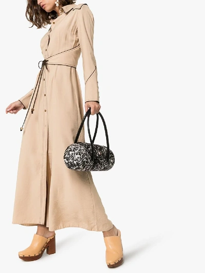 Shop Nanushka Parx Midi Shirt Dress In Neutrals