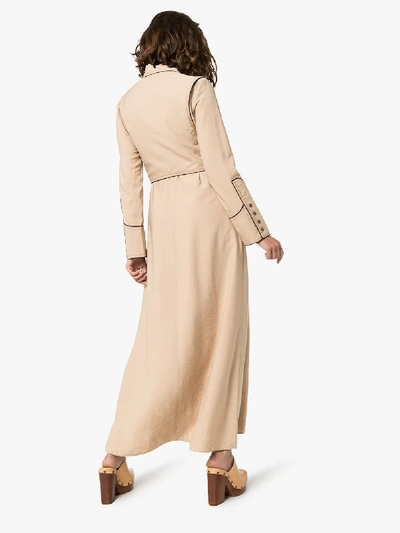 Shop Nanushka Parx Midi Shirt Dress In Neutrals