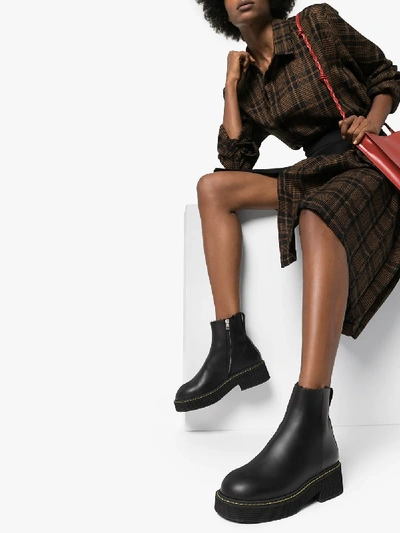 Shop Marni Black Leather 50 Ankle Boots
