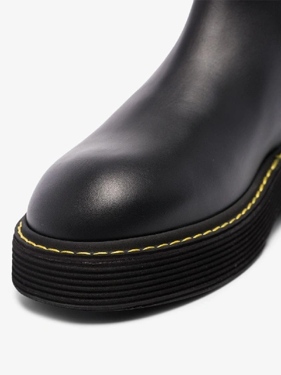 Shop Marni Black Leather 50 Ankle Boots