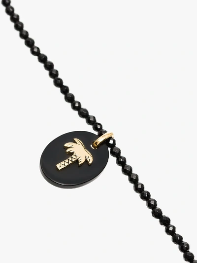 Shop Anissa Kermiche 24k Yellow Gold-plated Onyx Palm Tree Choker In Black