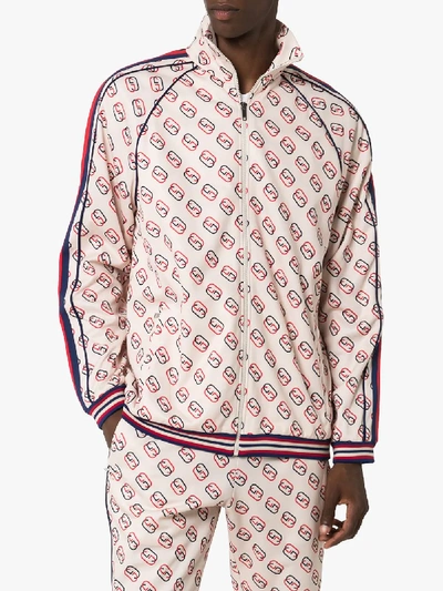 Shop Gucci Gg Track Jacket In 9744 White