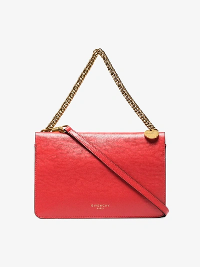 Shop Givenchy Red And Grey Cross 3 Leather Cross Body Bag