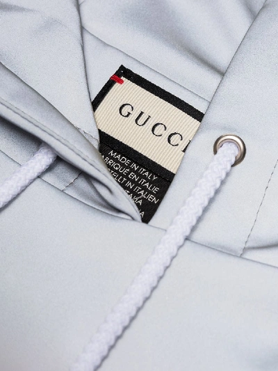 Shop Gucci '3m' Regenkapuze Mit Kordelzug In Silver