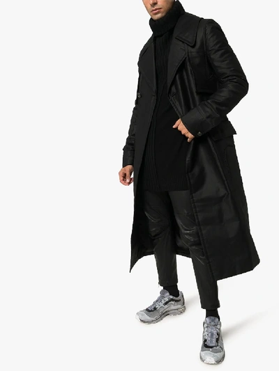 Shop Rick Owens Double-breasted Trench Coat In Black