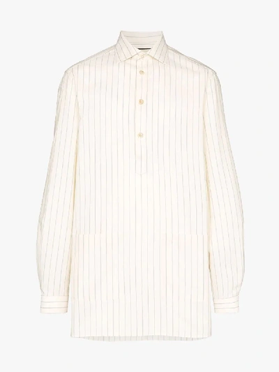 Shop Gucci Oversized Striped Cotton Tunic In White