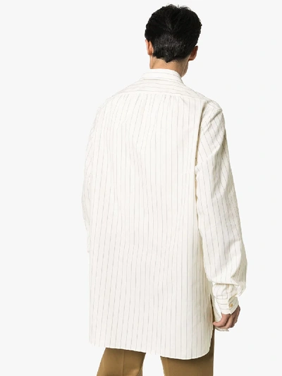 Shop Gucci Oversized Striped Cotton Tunic In White