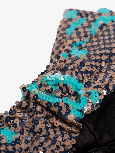 Shop Gucci Multicoloured Sequin Headband In Brown