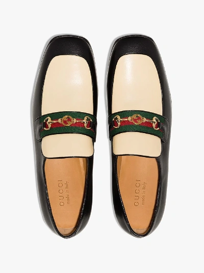 Shop Gucci Black Aylen Cuban Heel Leather Loafers
