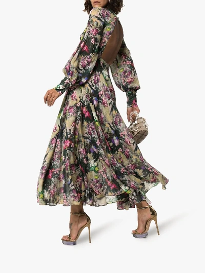 Shop Rotate Birger Christensen Rotate Long Sleeve Floral Maxi Dress In 6123 Wild Flower
