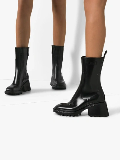 Shop Chloé Black Betty 50 Rubber Rain Boots