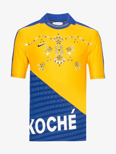 Shop Koché Embellished Logo Football T-shirt In Blue