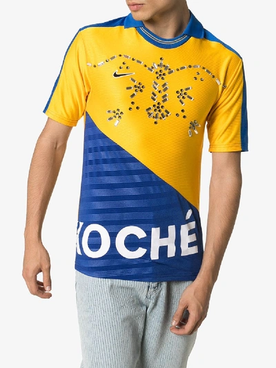 Shop Koché Embellished Logo Football T-shirt In Blue