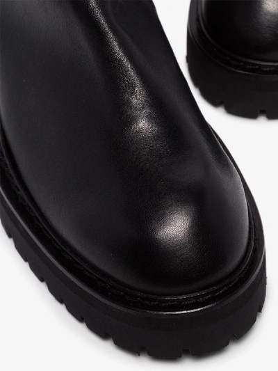 Shop Ann Demeulemeester Black Knee-high Leather Boots