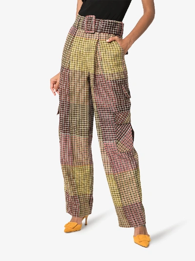 Shop Rosie Assoulin Patchwork Check Cargo Trousers In Multicolour