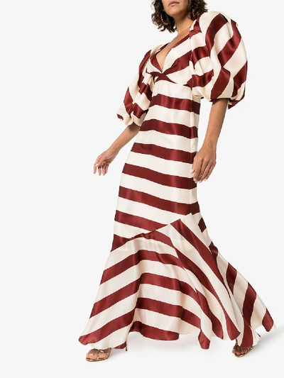 Shop Johanna Ortiz Parada Bolero Striped Dress Set In Red