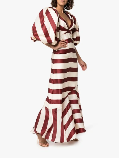 Shop Johanna Ortiz Parada Bolero Striped Dress Set In Red