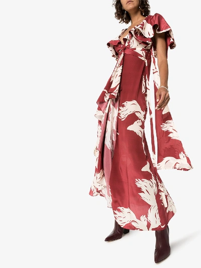 Shop Johanna Ortiz Intesa Sutileza Floral Print Dress In Red