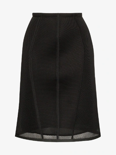 Shop Fendi Mesh Pencil Skirt In Black