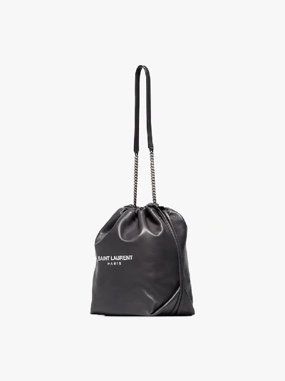 Shop Saint Laurent Teddy Pouch Bag In Grey