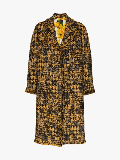 Shop Dolce & Gabbana Single-breasted Tweed Coat In Black