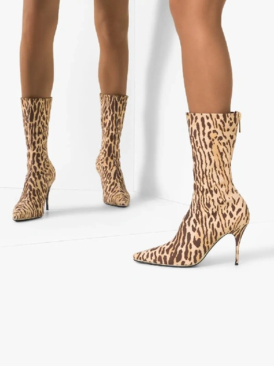 Shop Zimmermann Brown 100 Leopard Print Mid-calf Boots